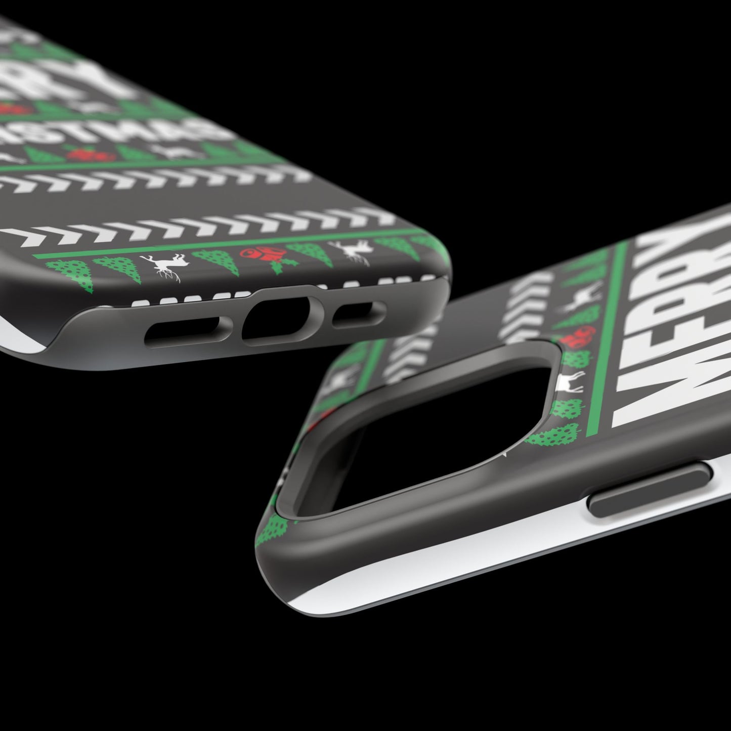 Christmas - Magnetic Tough Cases - Merry Christmas - Black & Green