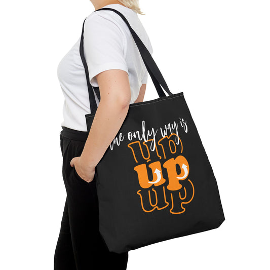 Tote Bag (AOP) - The Only Way Is Up - Black