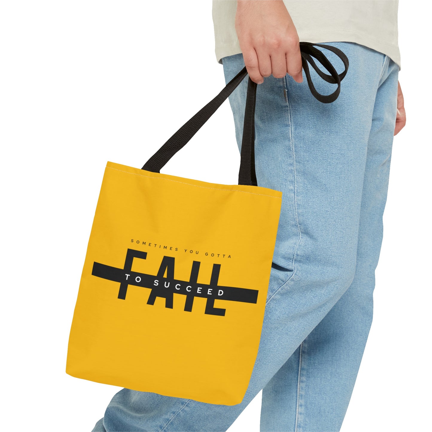 Tote Bag (AOP) - Sometimes You gotta Fail to succeed - Yellow