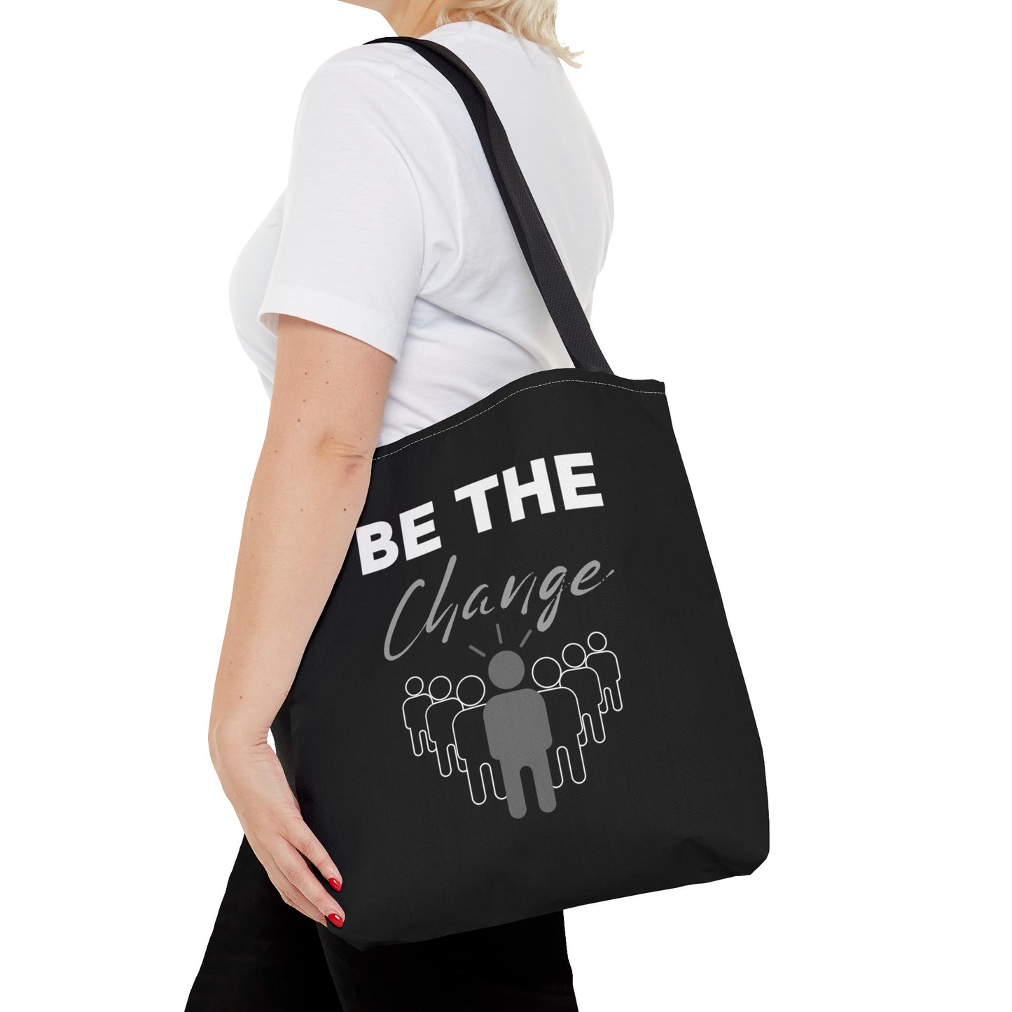 Tote Bag (AOP) - Be the Change - Black