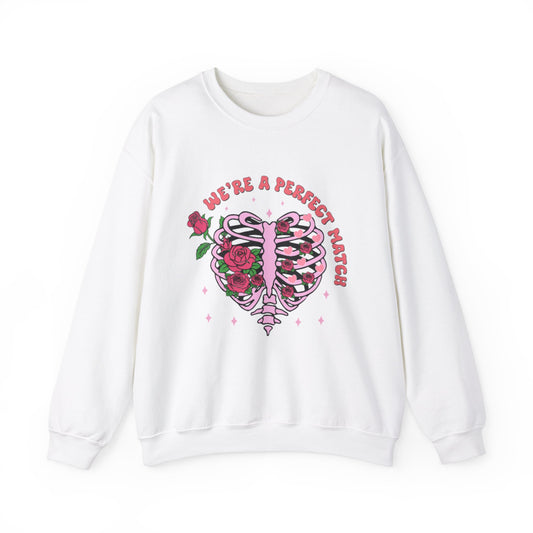 Valentine's - Unisex Heavy Blend™ Crewneck Sweatshirt - We're A Perfect Match