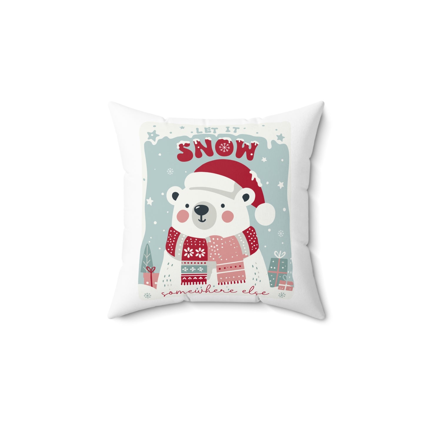 Christmas - Spun Polyester Square Pillow - Christmas Tree - Let It Snow