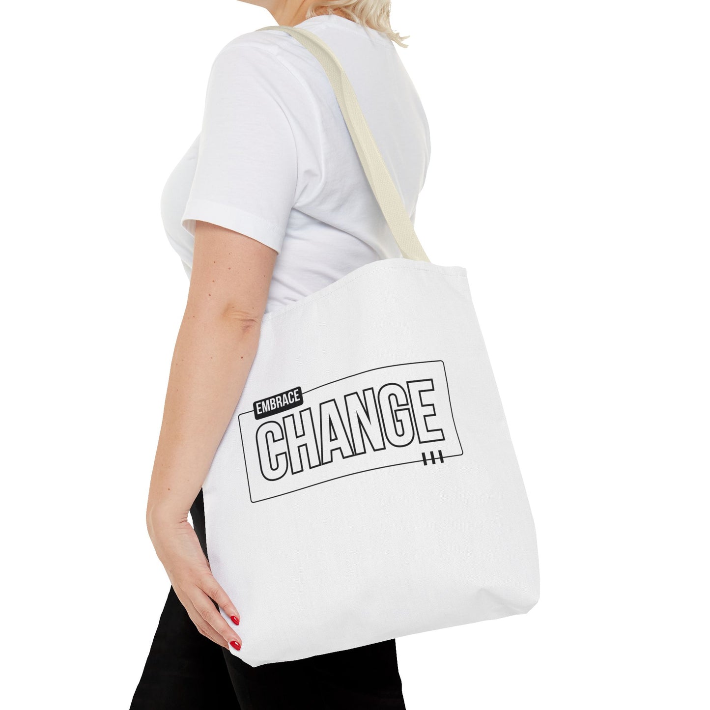 Tote Bag (AOP) - Embrace Change - White