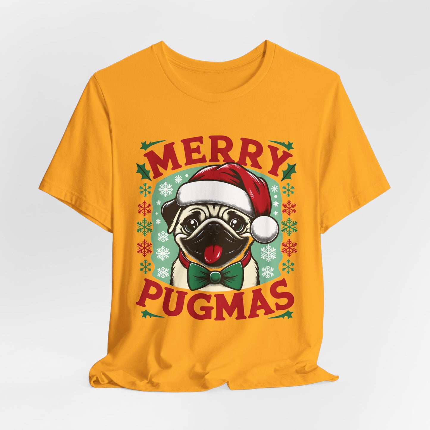 Christmas - Unisex Jersey Short Sleeve Tee - Merry Pugmas