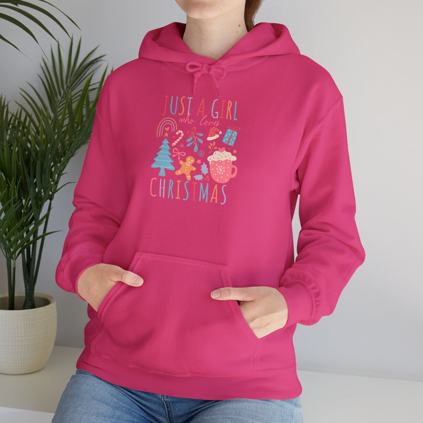 Christmas - Unisex Heavy Blend™ Hooded Sweatshirt - Just A Girl Who Loves Christmas