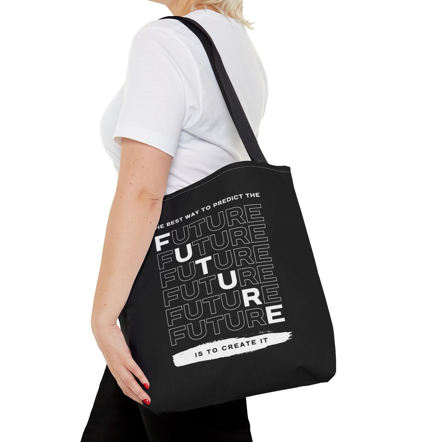 Tote Bag (AOP) - The Best Way To Predict The Future Is To Create It - Black