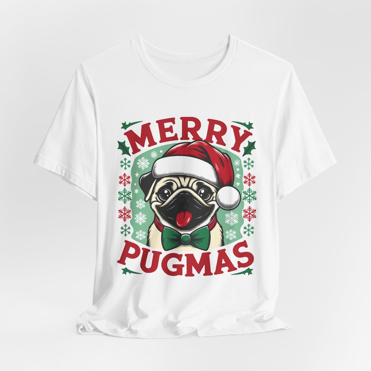 Christmas - Unisex Jersey Short Sleeve Tee - Merry Pugmas