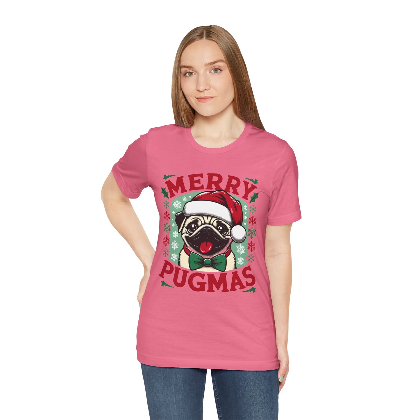 Christmas - Unisex Jersey Short Sleeve Tee - Merry Pugmas