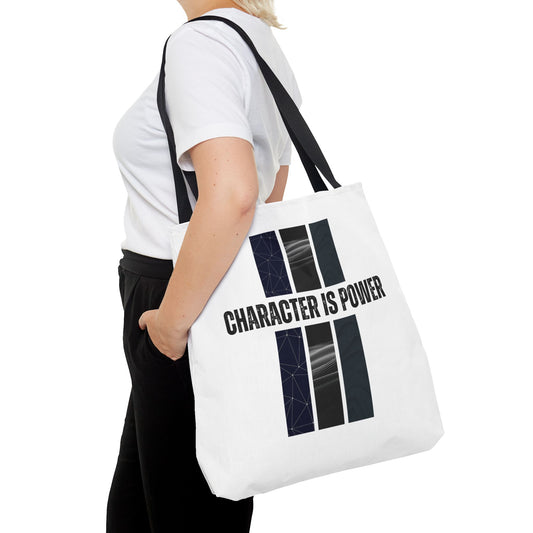 Tote Bag (AOP) - Character Is Power - White