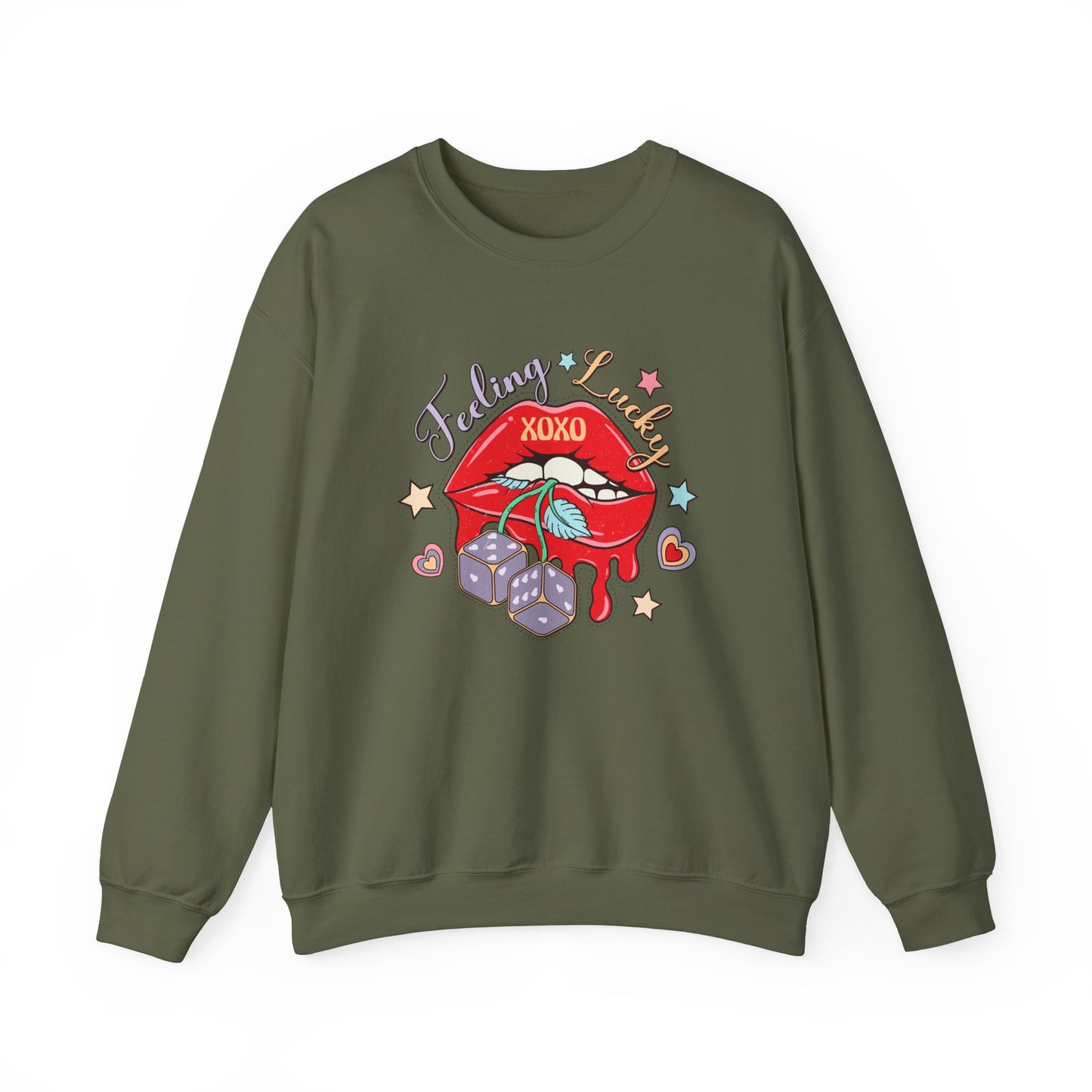 Valentine's - Unisex Heavy Blend™ Crewneck Sweatshirt - Feeling Lucky XOXO