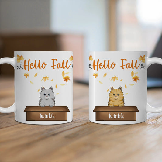 Customized Ceramic Mug, (11oz, 15oz) - Hello Fall