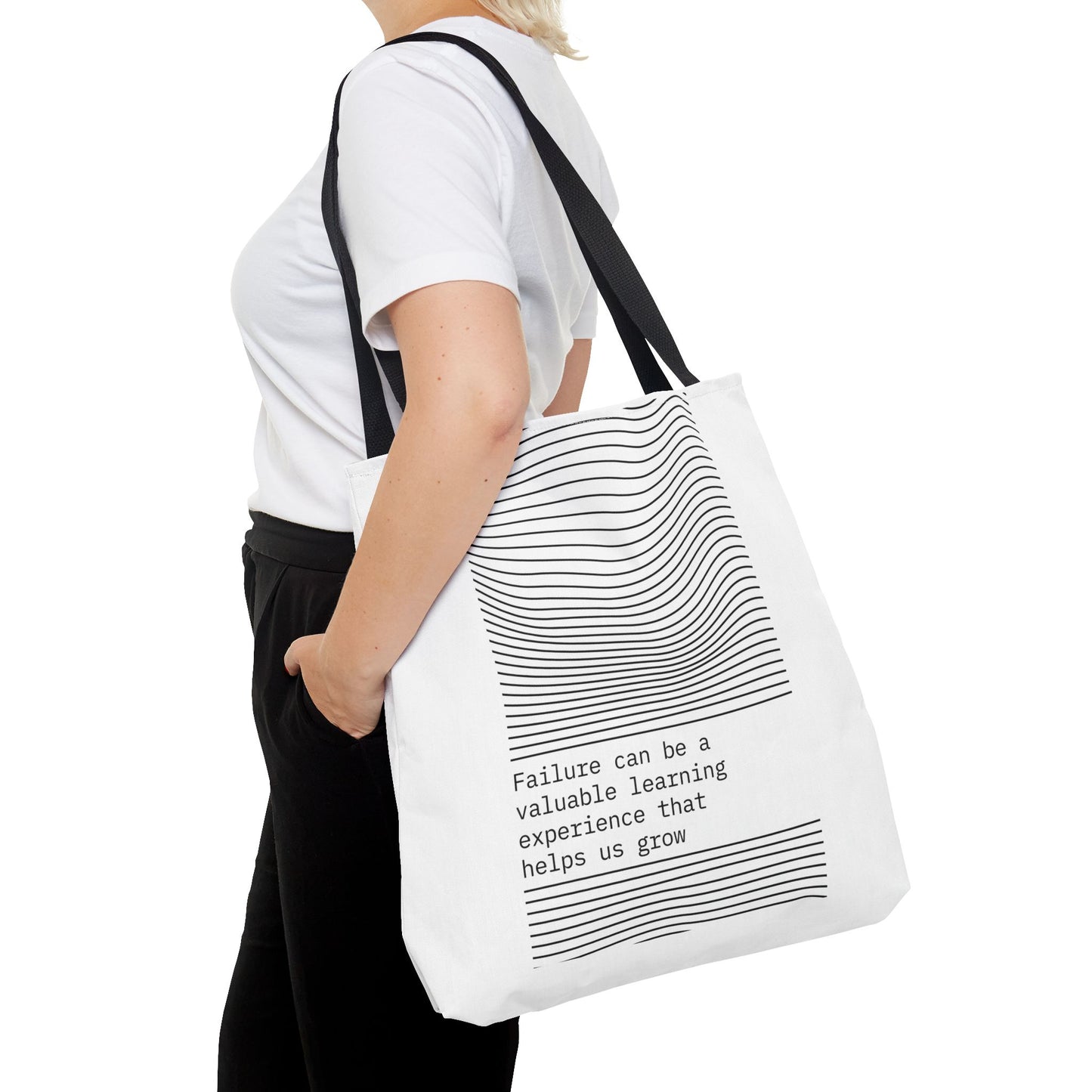 Tote Bag (AOP) - Failure Can Be A Valuable Learning Experience That Help Us Grow - White