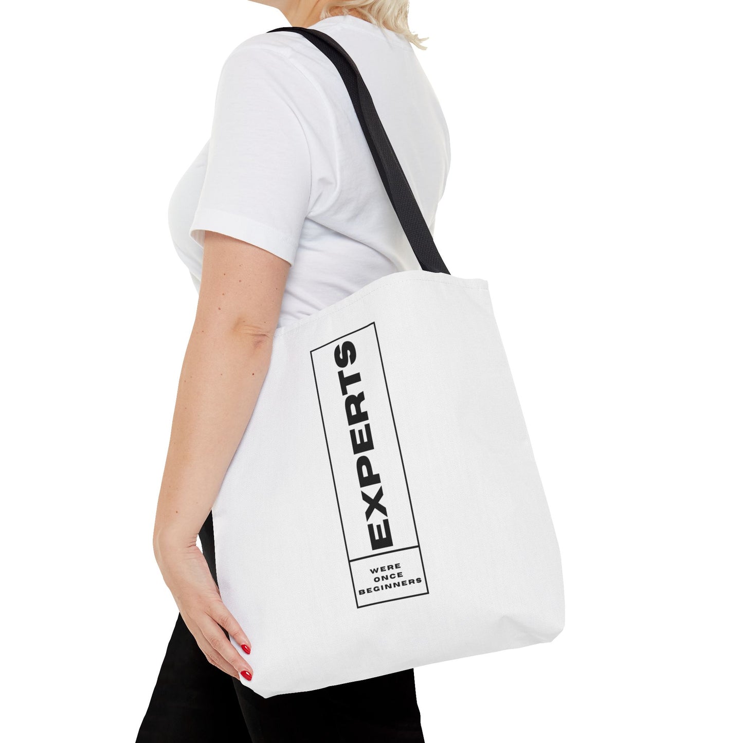 Tote Bag (AOP) - Experts Were Once Beginners - White