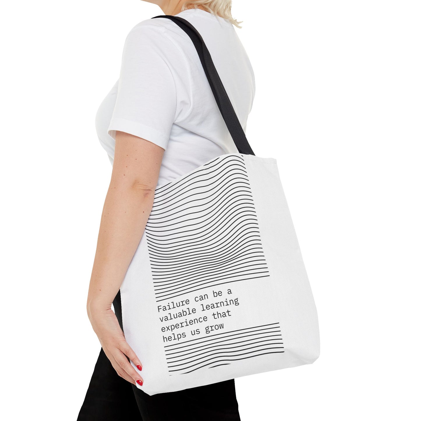 Tote Bag (AOP) - Failure Can Be A Valuable Learning Experience That Help Us Grow - White