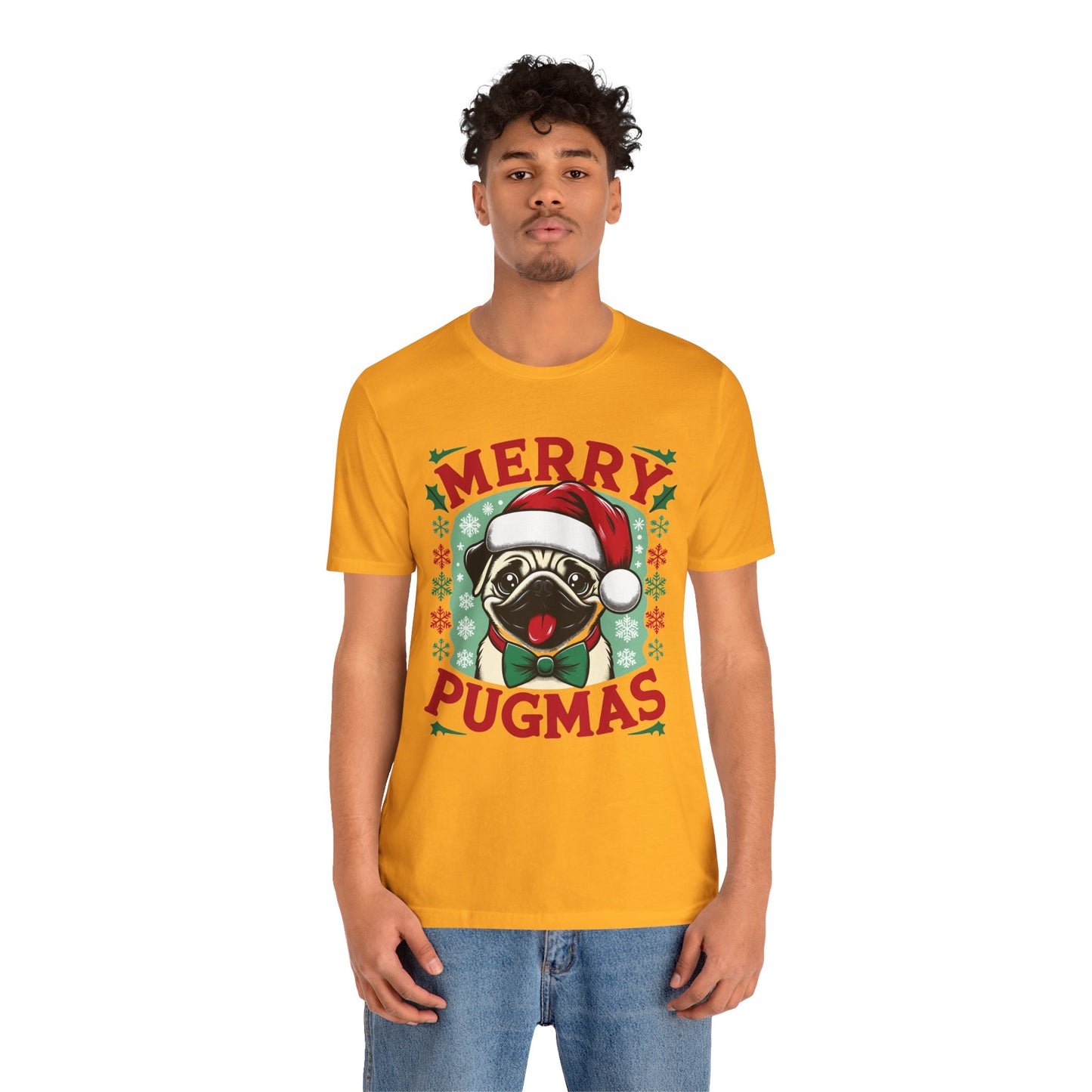 Christmas - Unisex Jersey Short Sleeve Tee - Merry Pugmas