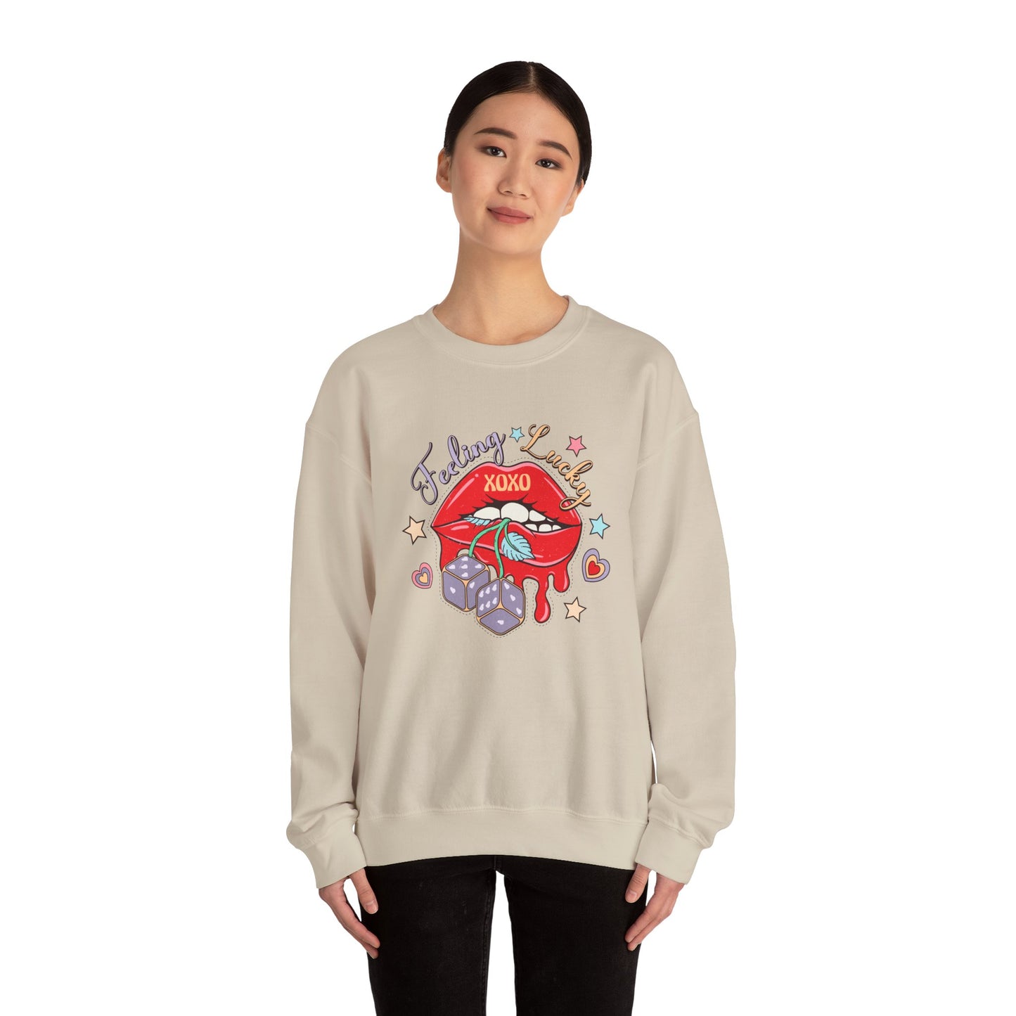 Valentine's - Unisex Heavy Blend™ Crewneck Sweatshirt - Feeling Lucky XOXO