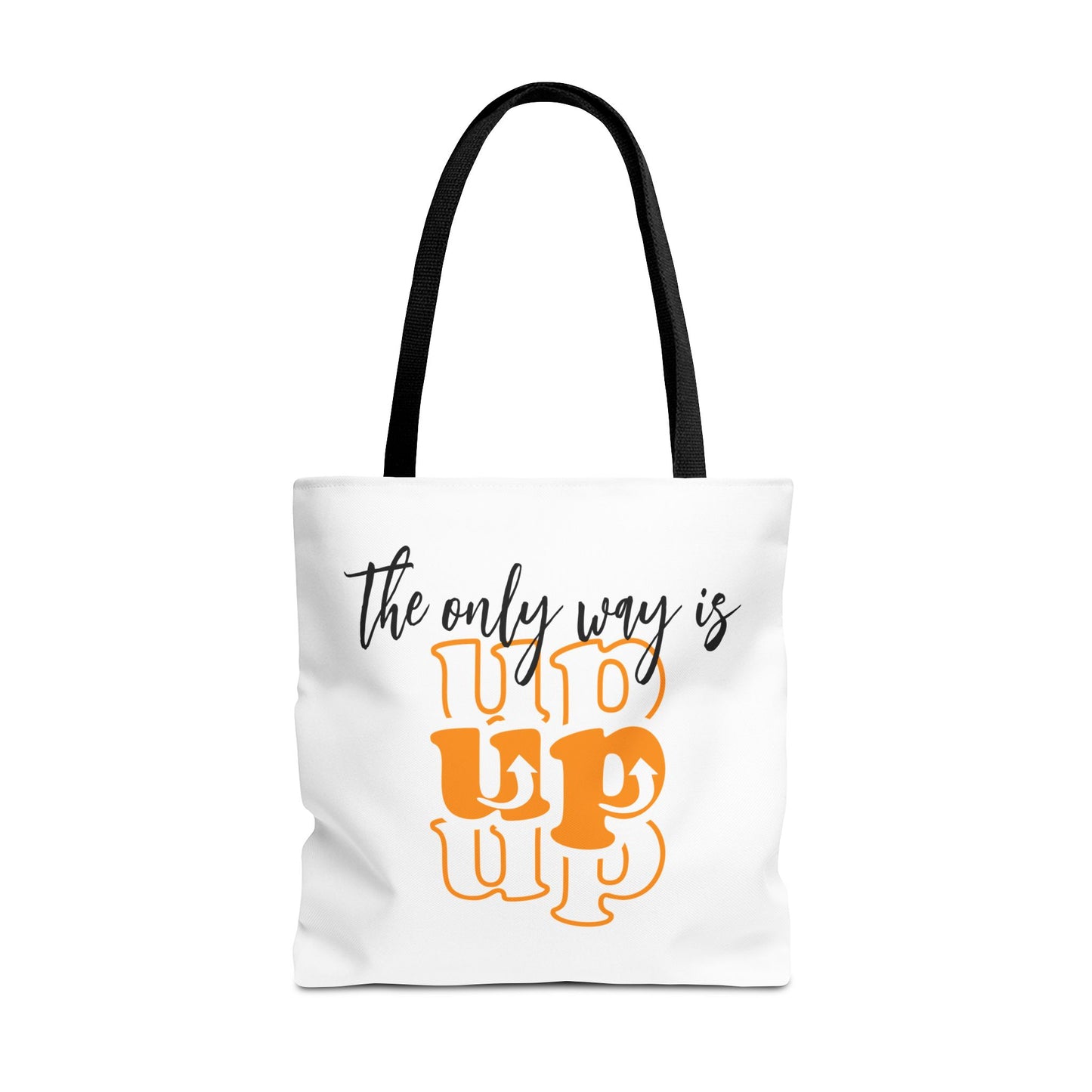 Tote Bag (AOP) - The Only Way Is Up - White