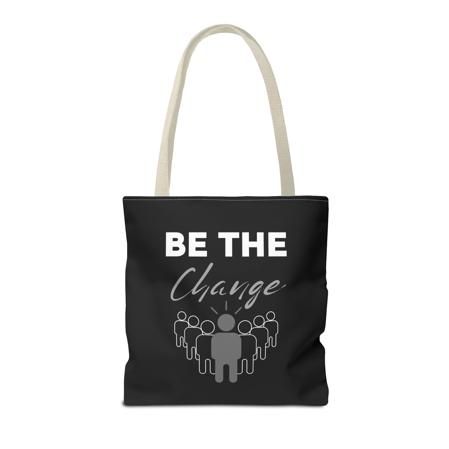 Tote Bag (AOP) - Be the Change - Black