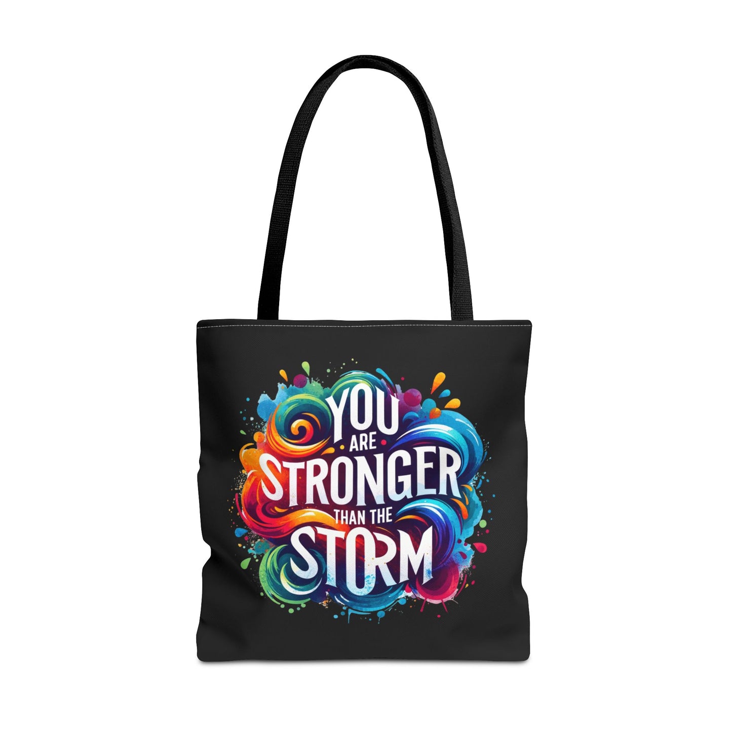 Tote Bag (AOP) - Stronger Than The Storm - Black