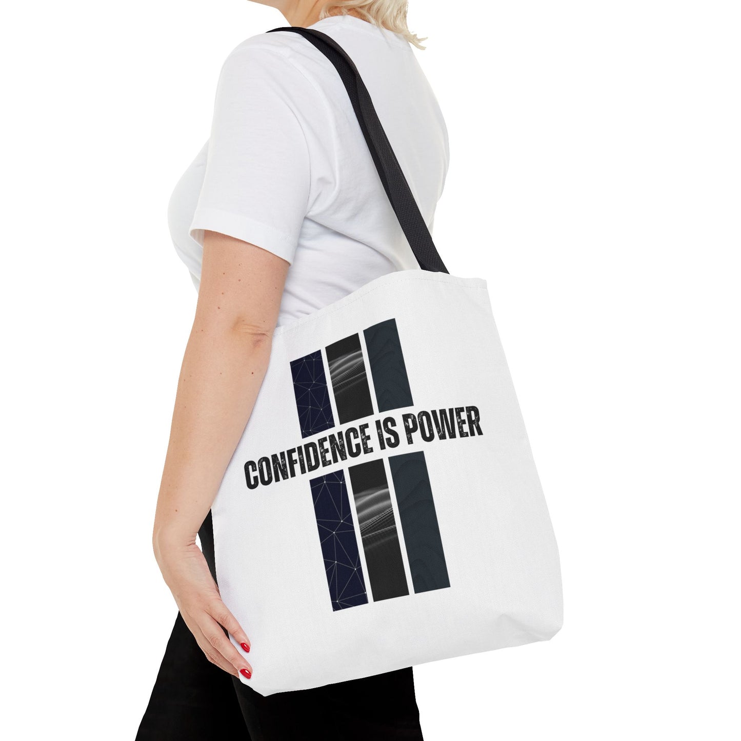 Tote Bag (AOP) - Confidence Is Power - White