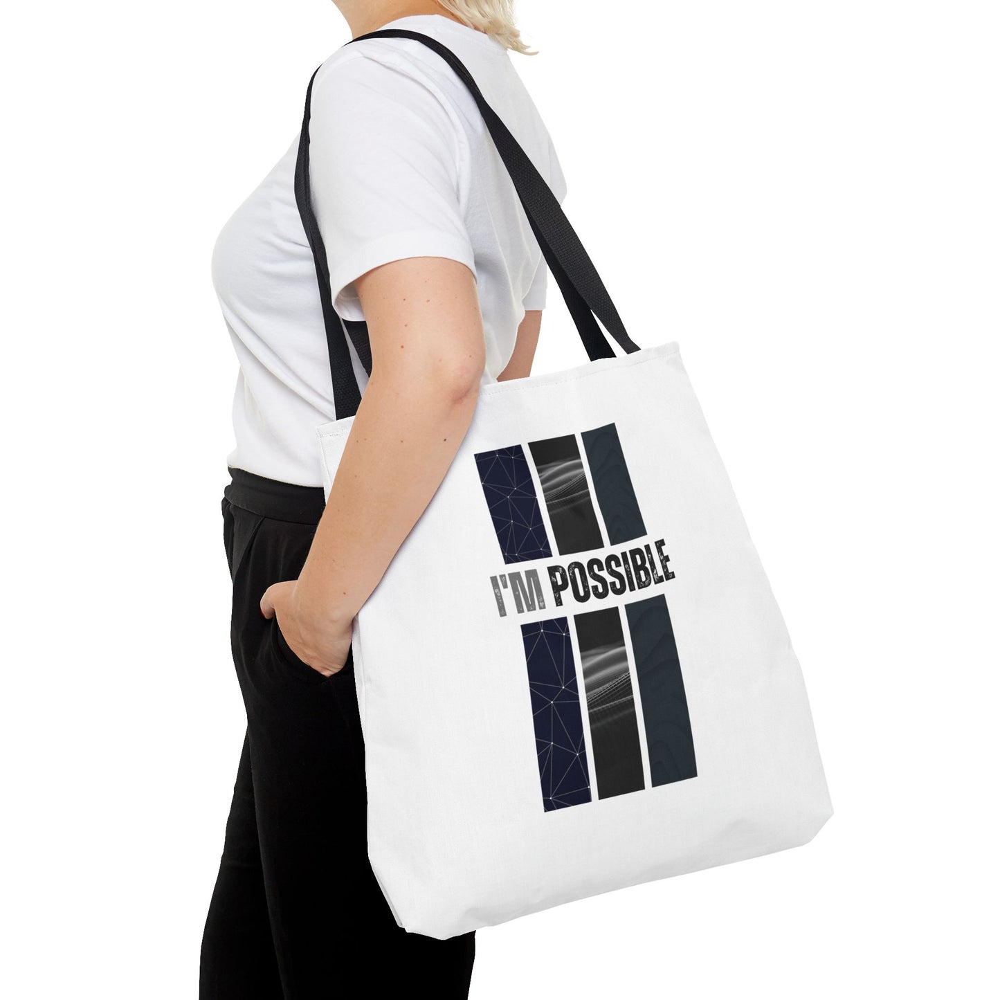 Tote Bag (AOP) - I'm Possible - White