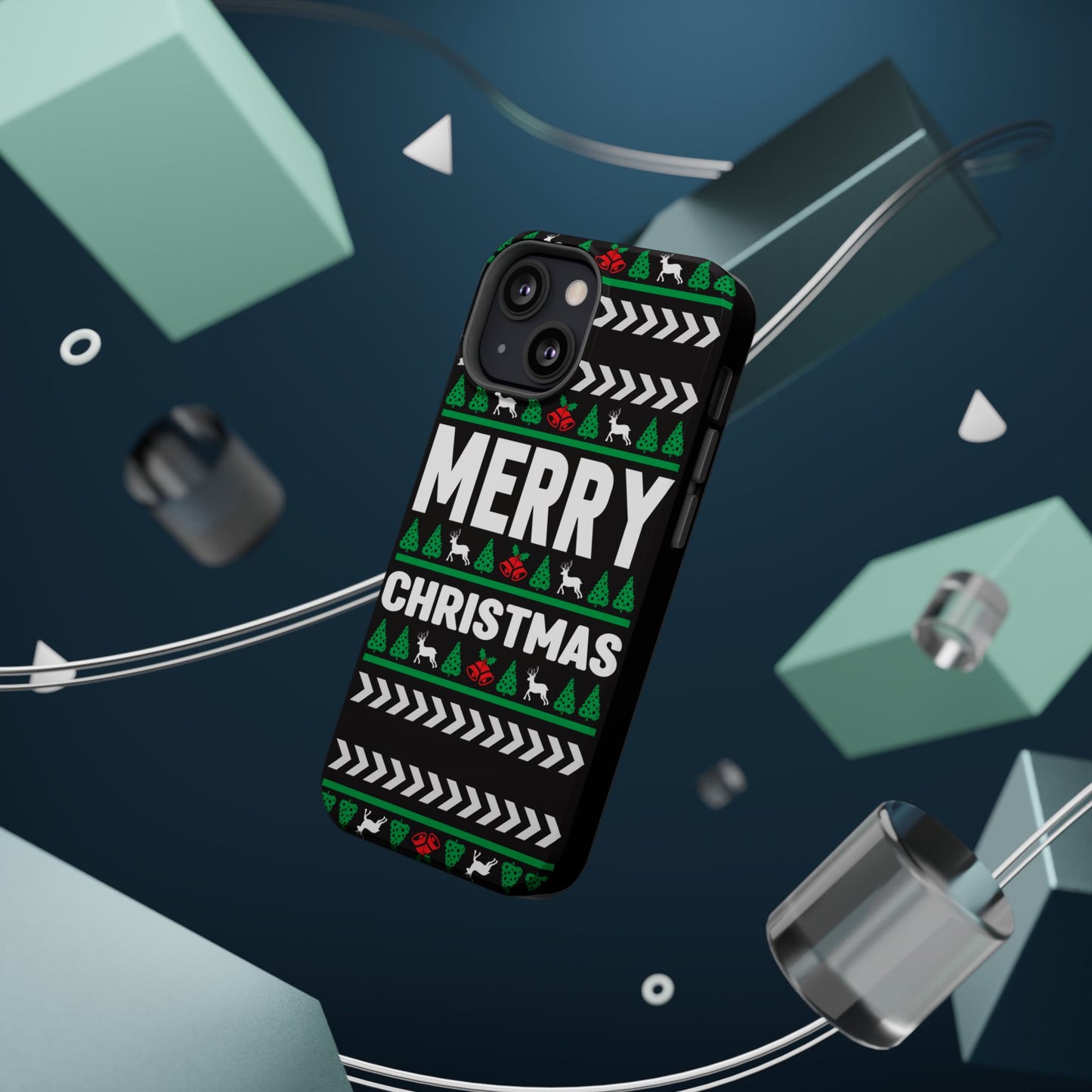 Christmas - Magnetic Tough Cases - Merry Christmas - Black & Green