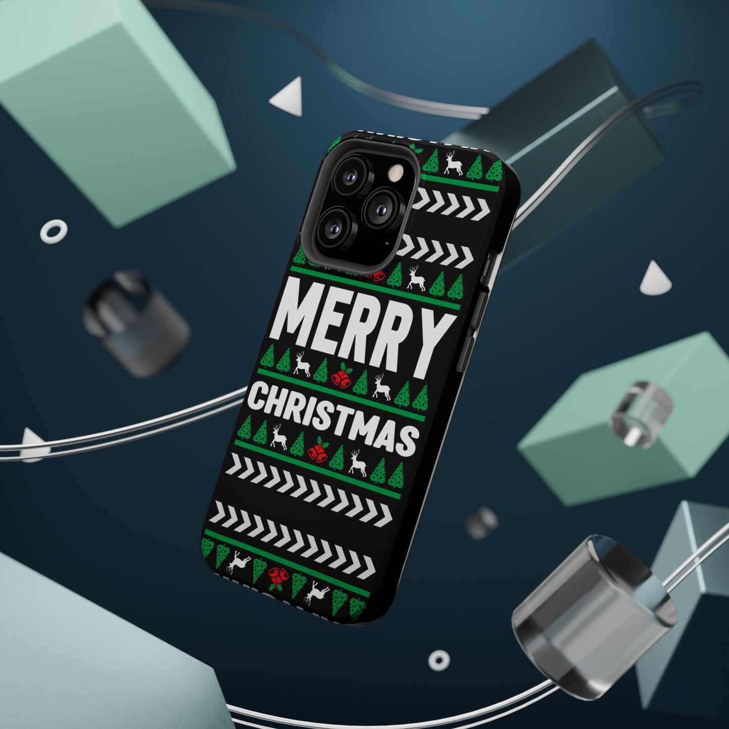 Christmas - Magnetic Tough Cases - Merry Christmas - Black & Green