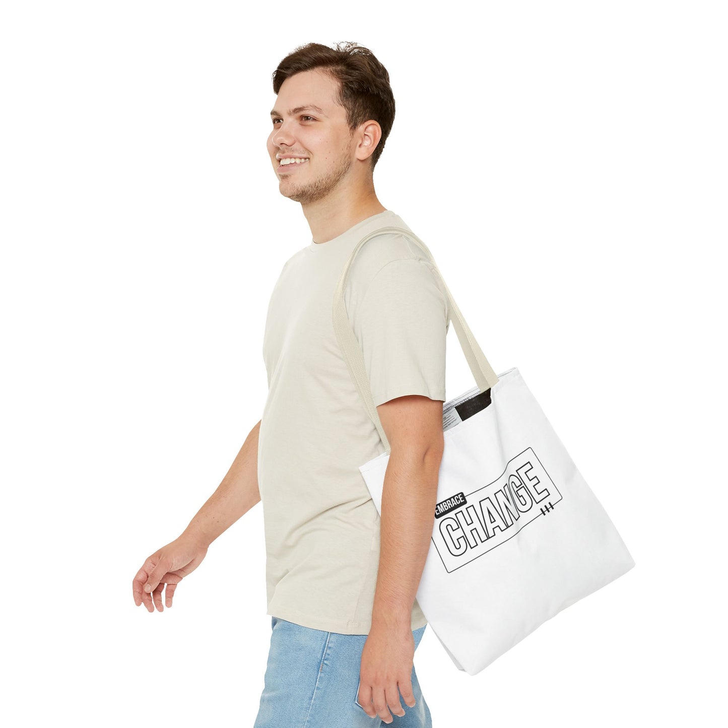 Tote Bag (AOP) - Embrace Change - White