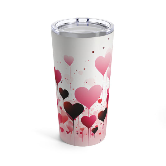 Valentines - Stainless Steel Tumbler 20oz - Valentines Heart Design