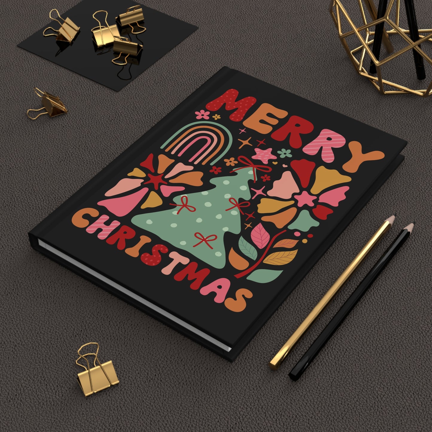 Christmas - Hardcover Journal Matte - Colorful - Christmas Tree