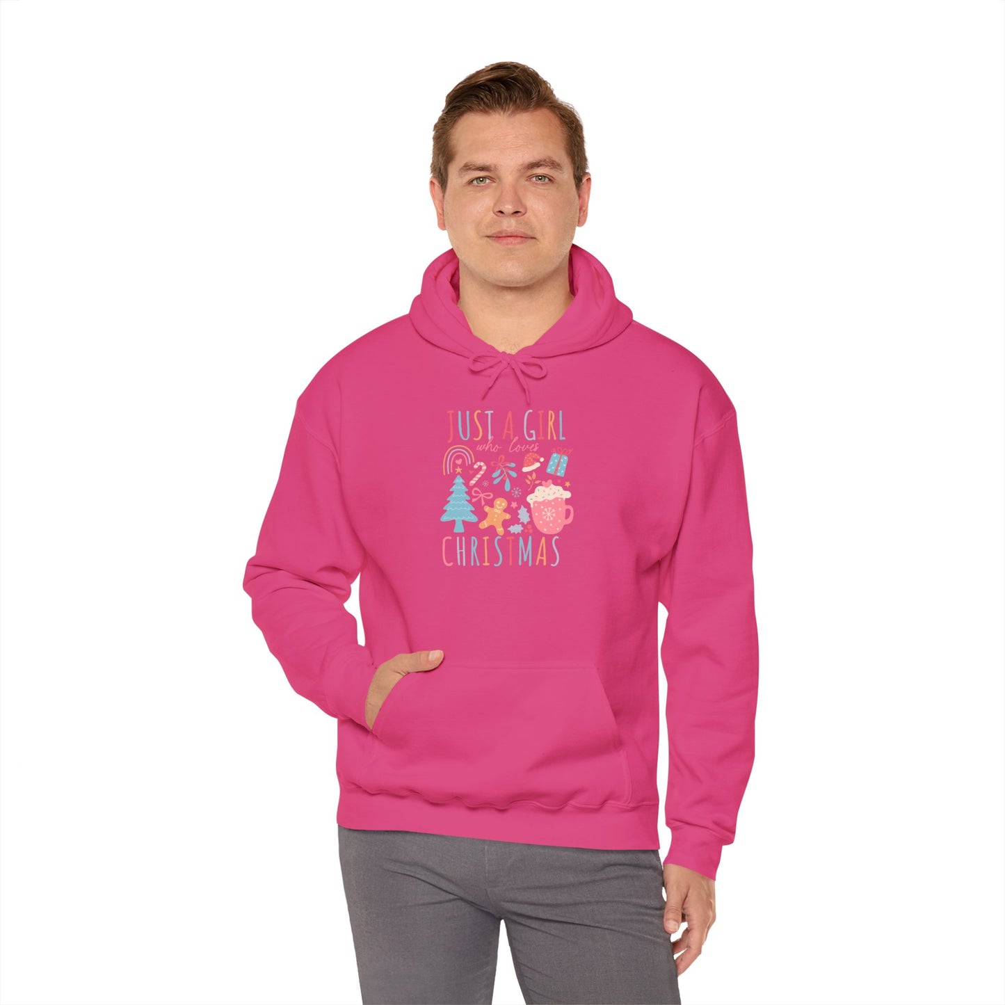 Christmas - Unisex Heavy Blend™ Hooded Sweatshirt - Just A Girl Who Loves Christmas