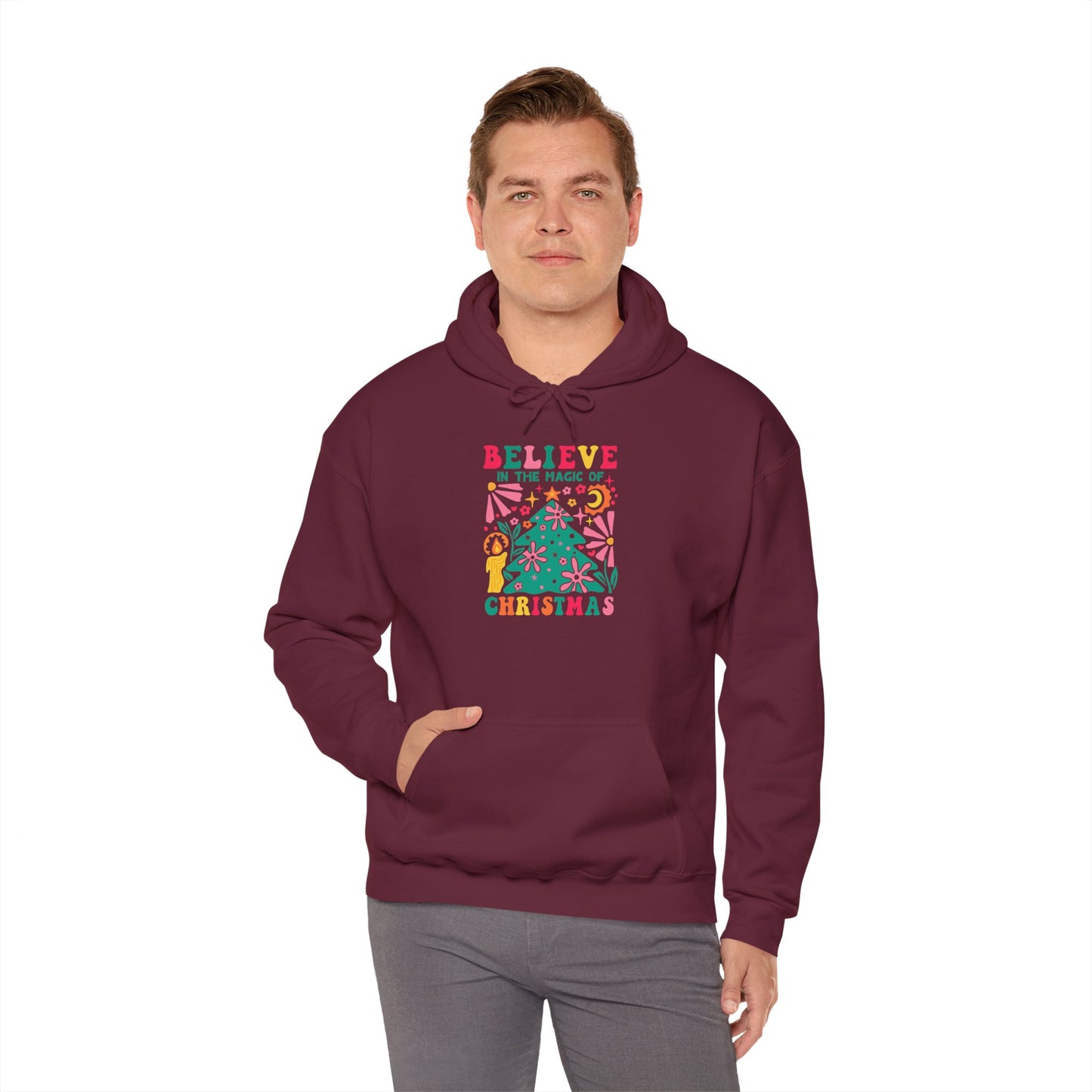 Christmas - Unisex Heavy Blend™ Hooded Sweatshirt - Believe In The Magic Of Christmas