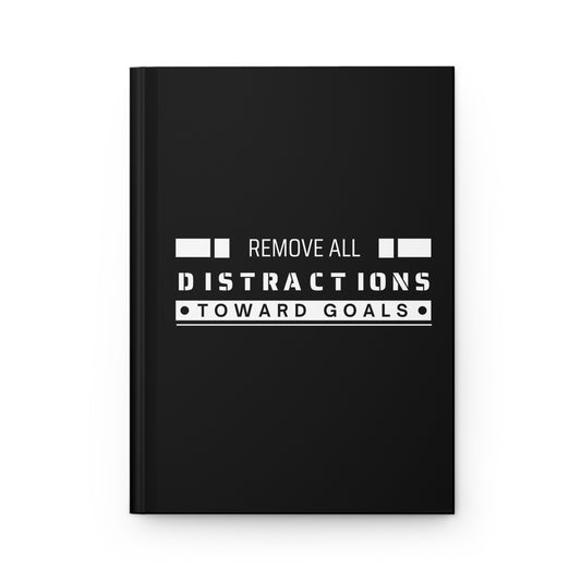 Hardcover Journal Matte - Remove All Distractions Toward Goals - Black