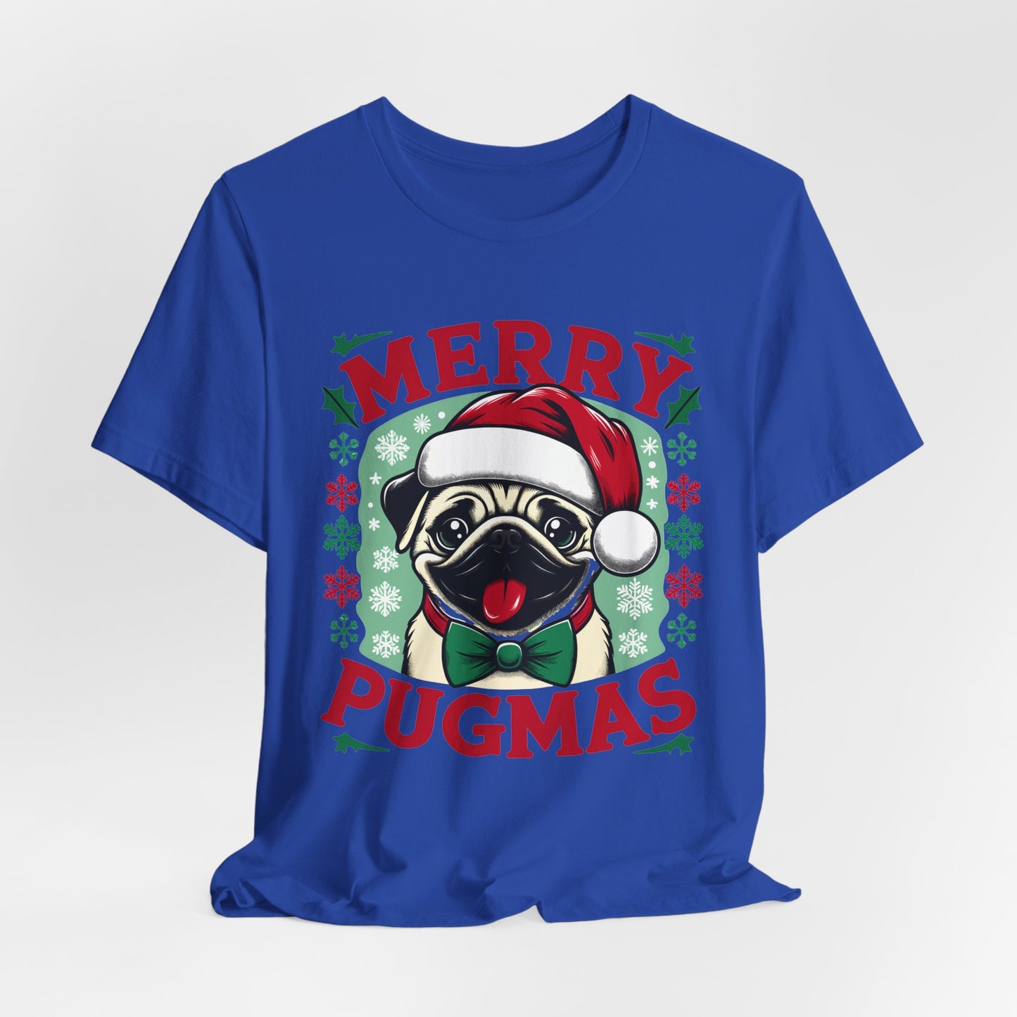 Christmas - Unisex Jersey Short Sleeve Tee - Merry Pugmas