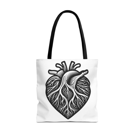 Valentine's - Tote Bag (AOP) - Black Heart Design