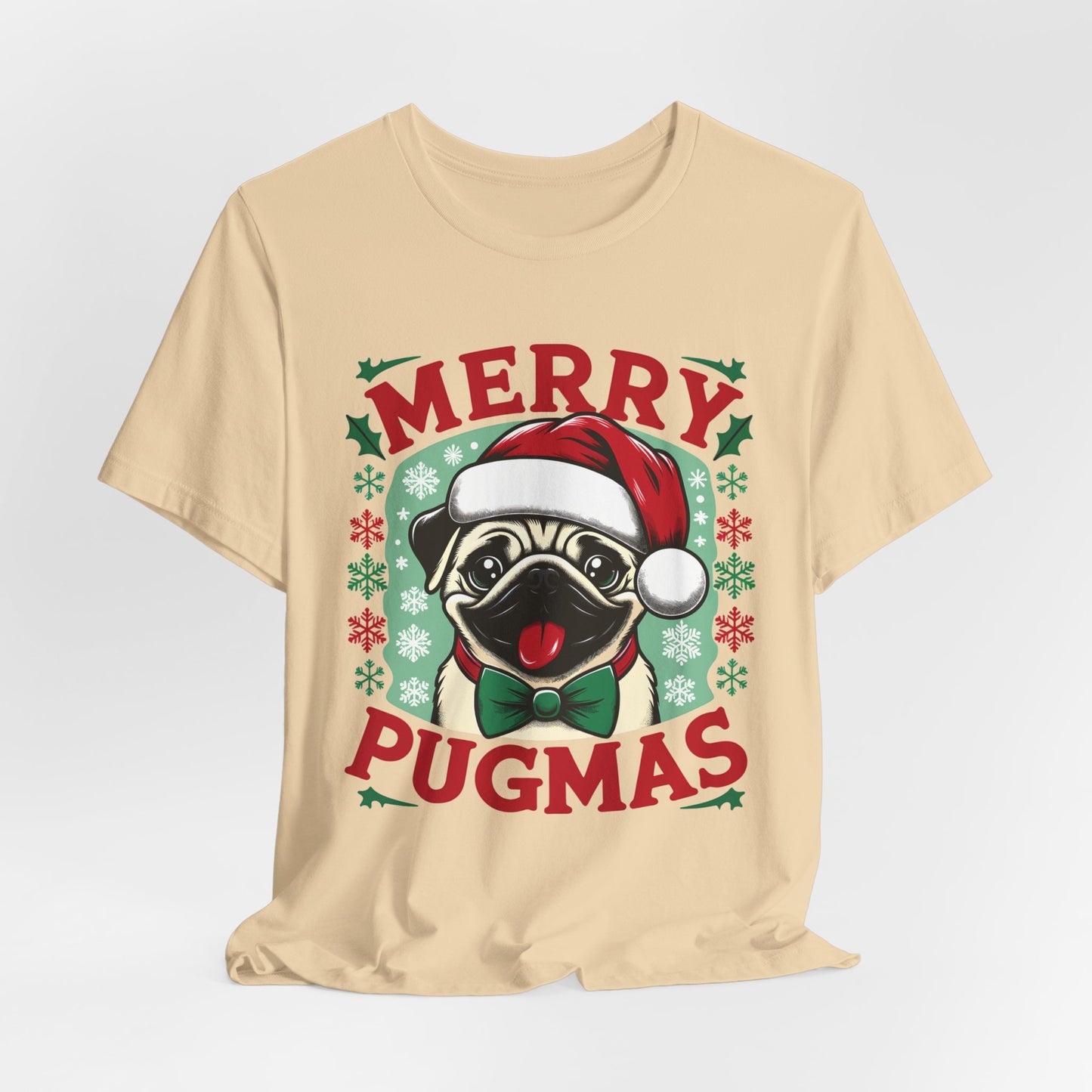 Christmas - Unisex Jersey Short Sleeve Tee - Merry Pugmas