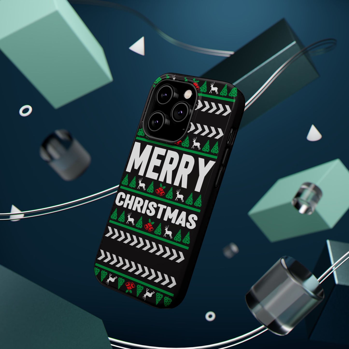 Christmas - Magnetic Tough Cases - Merry Christmas - Black & Green