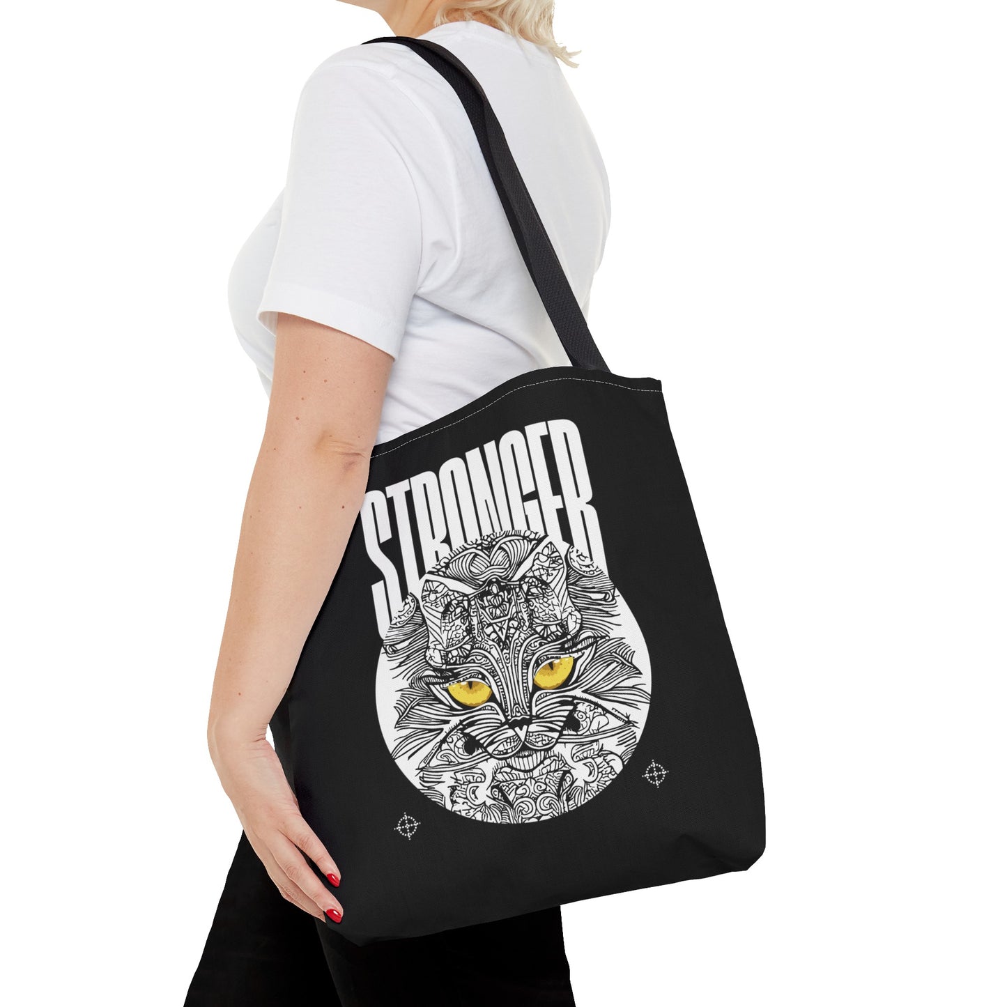 Tote Bag (AOP) - Stronger - Black