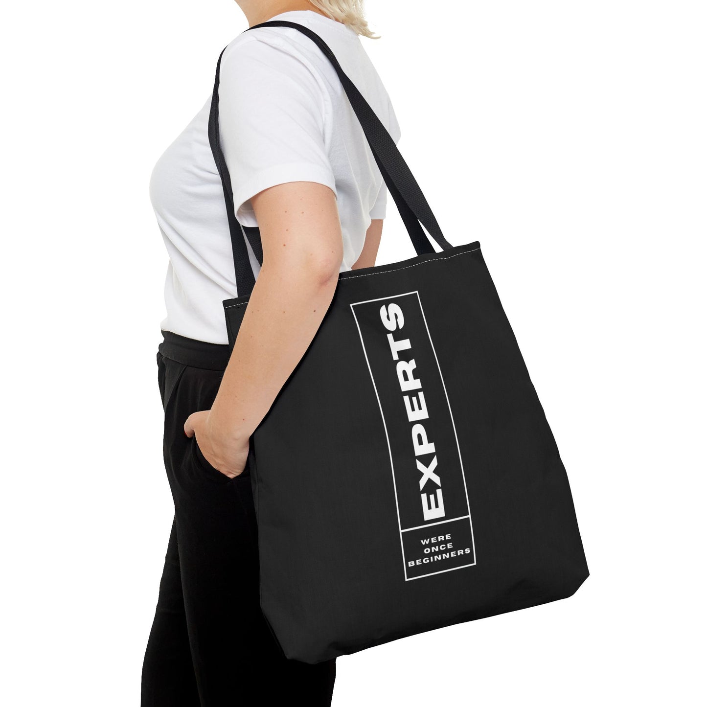 Tote Bag (AOP) - Experts Were Once Beginners - Black