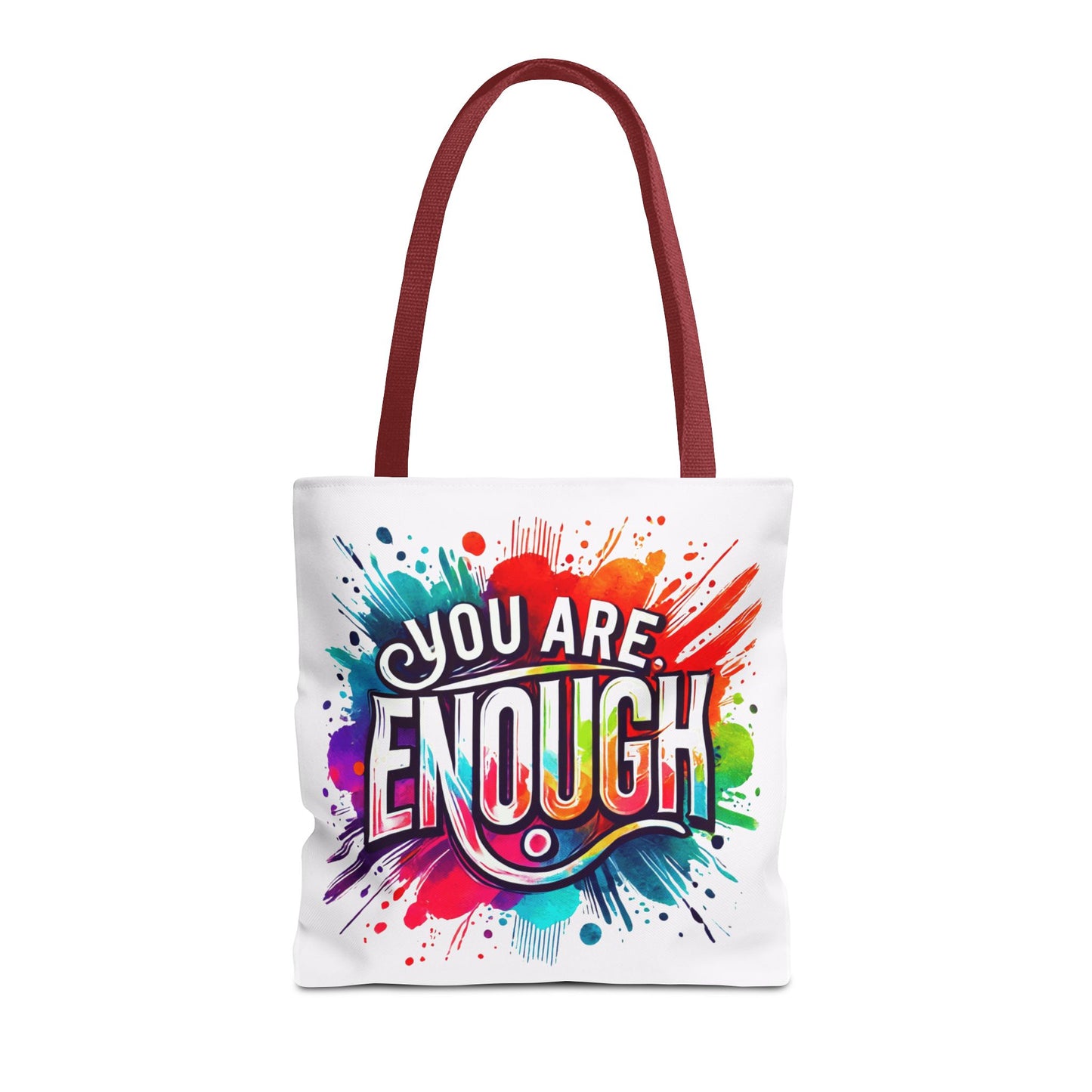 Tote Bag (AOP) - You Are Enough - White