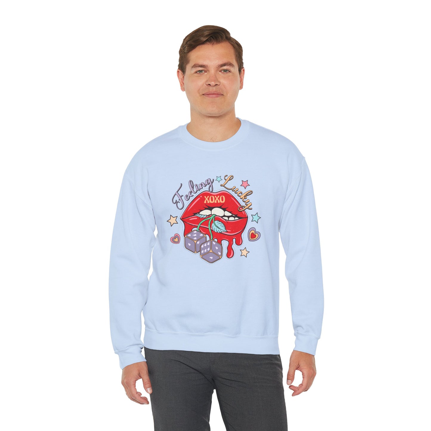 Valentine's - Unisex Heavy Blend™ Crewneck Sweatshirt - Feeling Lucky XOXO