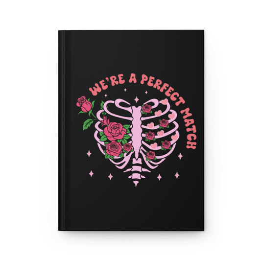 Valentine's - Hardcover Journal Matte - We're A Perfect Match - Heart Design