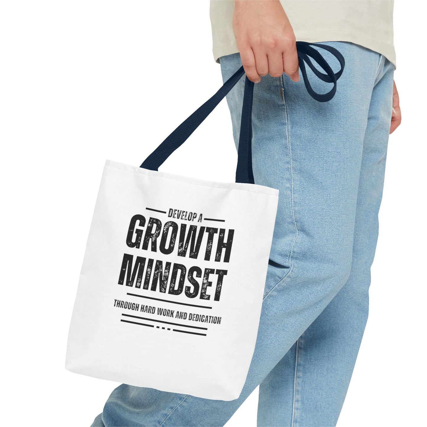 Tote Bag (AOP) - Develop a growth mindset - White