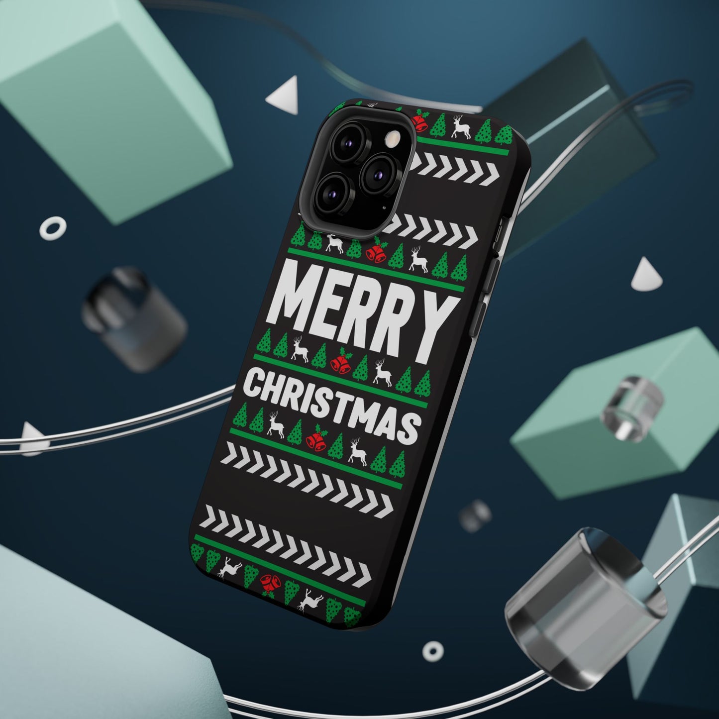 Christmas - Magnetic Tough Cases - Merry Christmas - Black & Green