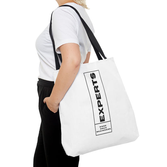 Tote Bag (AOP) - Experts Were Once Beginners - White