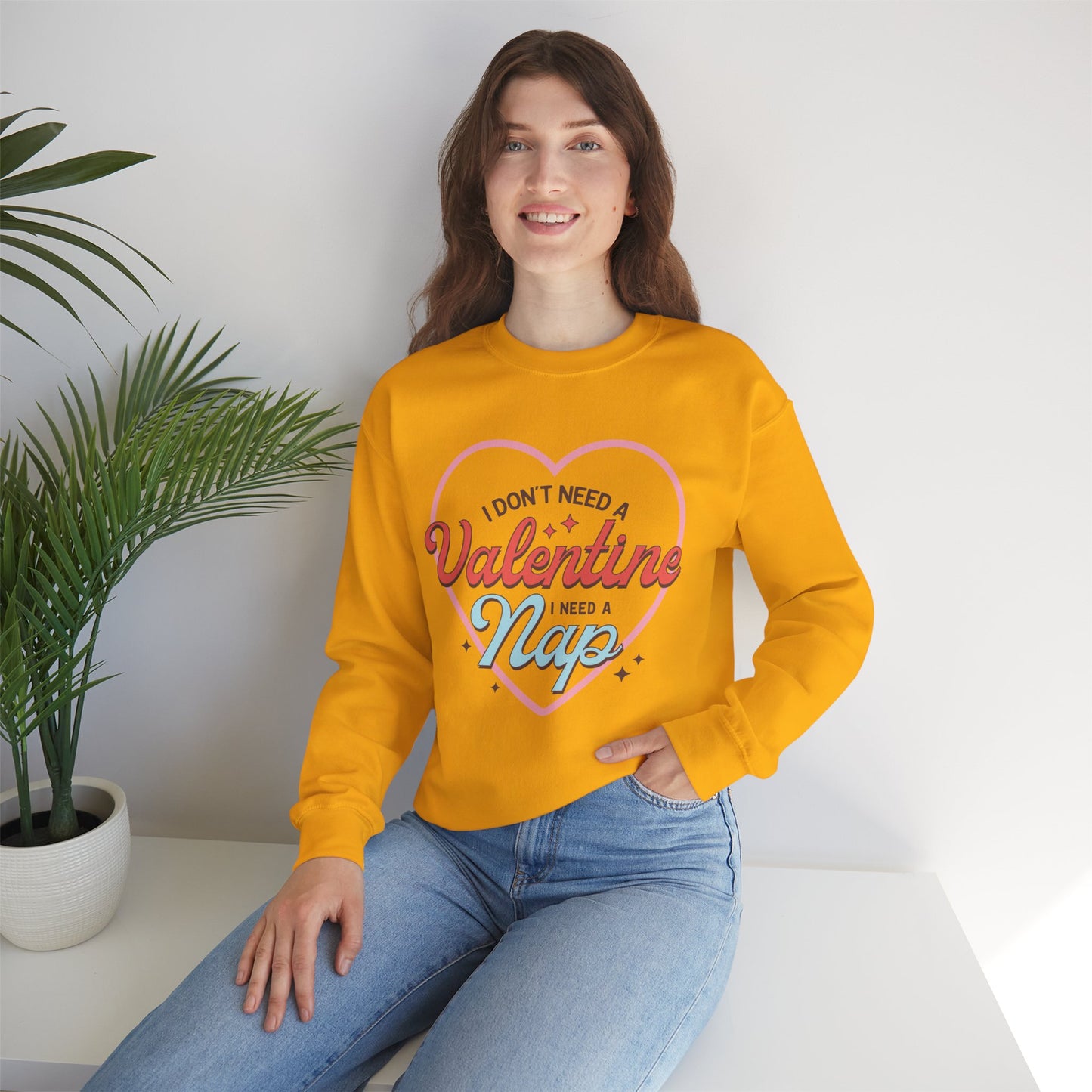 Valentine's - Unisex Heavy Blend™ Crewneck Sweatshirt - Valentine Nap