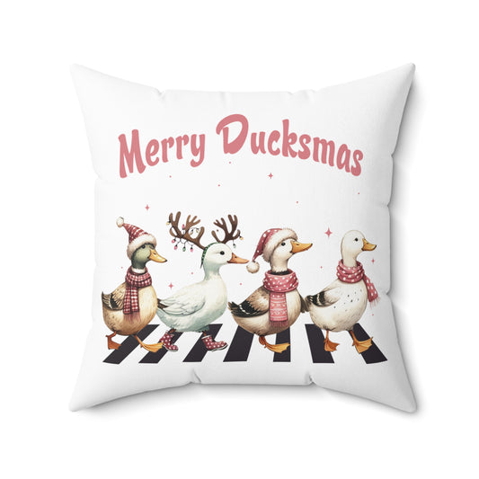 Christmas - Spun Polyester Square Pillow - Merry Ducksmas