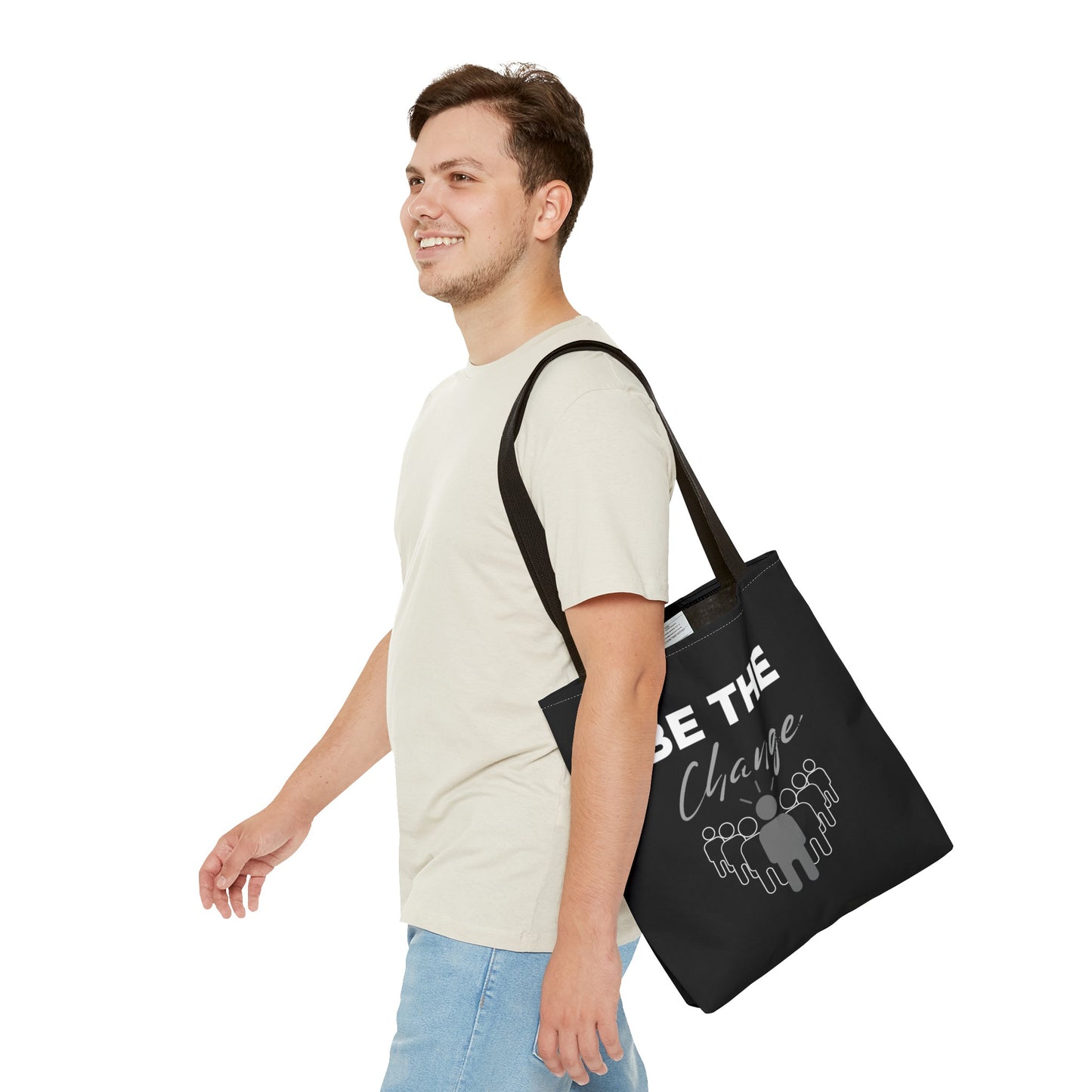 Tote Bag (AOP) - Be the Change - Black