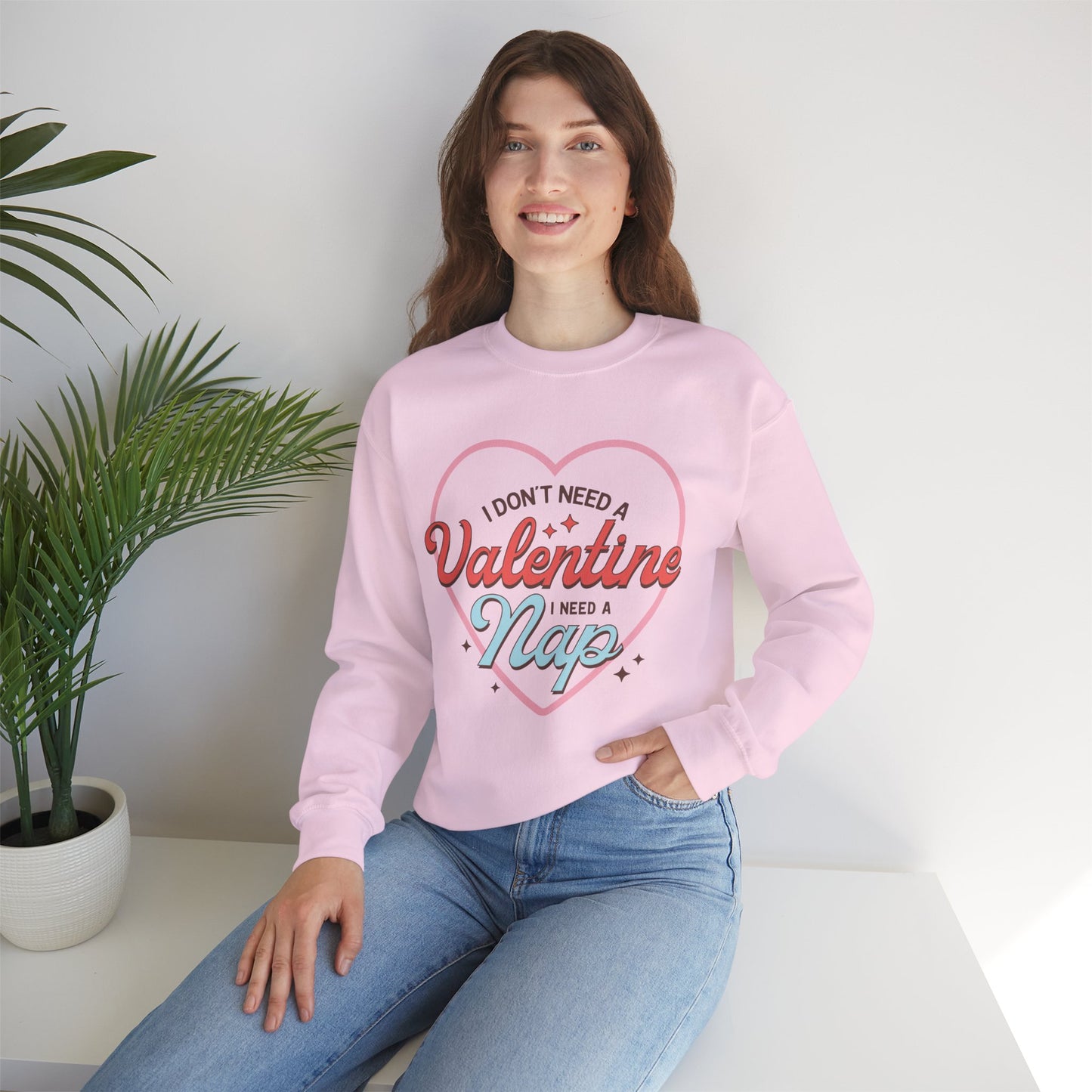 Valentine's - Unisex Heavy Blend™ Crewneck Sweatshirt - Valentine Nap