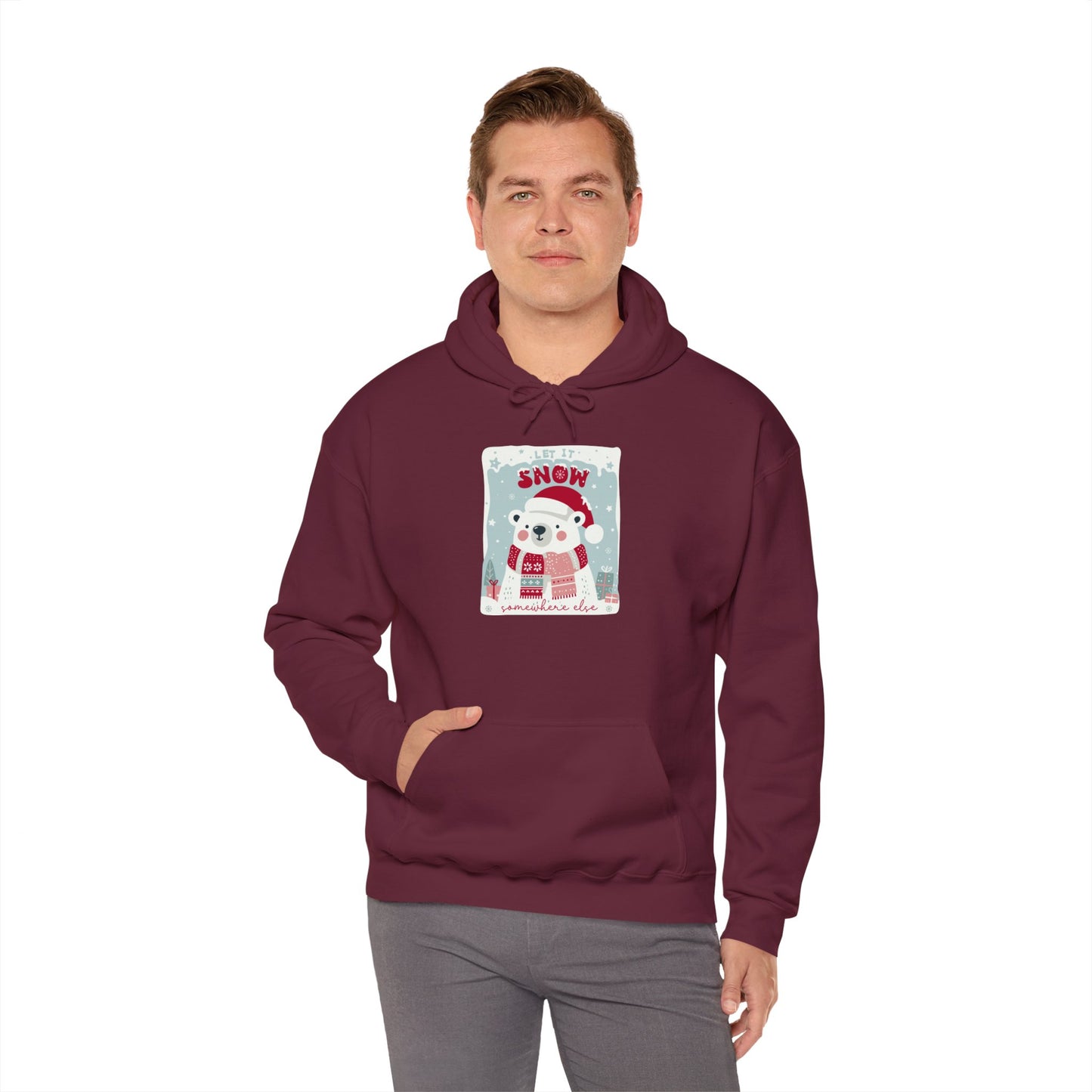 Christmas - Unisex Heavy Blend™ Hooded Sweatshirt - Let It Snow